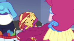 Size: 1344x756 | Tagged: safe, imported from derpibooru, screencap, sunset shimmer, equestria girls, wake up!, spoiler:choose your own ending (season 2), spoiler:eqg series (season 2), homesick shimmer, humans doing horse things, spoiler