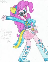 Size: 1024x1327 | Tagged: safe, artist:xxfluffypachirisuxx, imported from derpibooru, pinkie pie, equestria girls, equestria girls (movie), boots, female, helping twilight win the crown, high heel boots, shoes, solo, traditional art, wondercolts