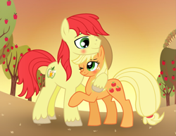 Size: 1865x1441 | Tagged: safe, artist:darbypop1, imported from derpibooru, applejack, bright mac, pony, base used, father and daughter, father's day, female, hug, male, older, reunion