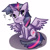 Size: 800x798 | Tagged: safe, artist:ho-ohgia, imported from derpibooru, twilight sparkle, alicorn, pony, deviantart watermark, female, heart eyes, obtrusive watermark, question mark, solo, spread wings, twilight sparkle (alicorn), watermark, wingding eyes, wings