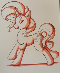 Size: 2540x3089 | Tagged: safe, artist:ksapphire8989, imported from derpibooru, sunset shimmer, pony, unicorn, female, solo, traditional art