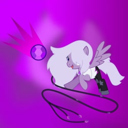 Size: 1024x1024 | Tagged: safe, artist:mlp-trailgrazer, imported from derpibooru, gem pony, pegasus, pony, amethyst, amethyst (steven universe), gem, gem (race), ponified, quartz, solo, steven universe, weapon, whip