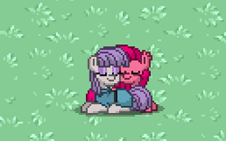 Size: 258x161 | Tagged: safe, imported from derpibooru, maud pie, pinkie pie, pony, pony town, brother and sister, bubble berry, bubblini davinci berry, female, male, pinkamena diane pie, rule 63, siblings