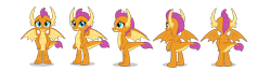 Size: 7000x1867 | Tagged: safe, artist:twilight-twinkle, imported from derpibooru, smolder, dragon, female, rotation, turnaround, wings