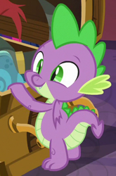 Size: 278x422 | Tagged: safe, imported from derpibooru, screencap, spike, dragon, a matter of principals, claws, cropped, cute, male, smiling, spikabetes, tail, winged spike, wings