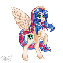 Size: 894x894 | Tagged: safe, artist:sharxz, imported from derpibooru, oc, oc only, oc:sigvard, pegasus, pony, bass clef, blue hair, digital art, eyebrows, long hair, metal, metalhead, pose, sideburns, simple background, solo, transparent background