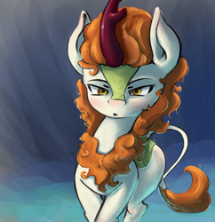 Size: 3038x3133 | Tagged: safe, artist:cookiedesu, imported from derpibooru, autumn blaze, kirin, awwtumn blaze, cute, female, solo, stare