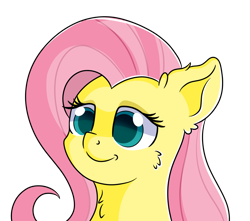 Size: 1280x1130 | Tagged: safe, artist:rainbowtashie, imported from derpibooru, fluttershy, pony, bust, cheek fluff, colored pupils, cute, ear fluff, female, lidded eyes, neck fluff, portrait, shyabetes, simple background, solo, transparent background