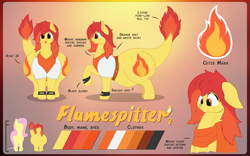 Size: 3840x2400 | Tagged: safe, artist:jesseorange, imported from derpibooru, oc, oc:flamespitter, dracony, hybrid, fat, female, mare, obese, reference sheet