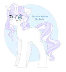 Size: 858x931 | Tagged: safe, artist:rosebuddity, imported from derpibooru, oc, oc only, oc:bluebelle radiance, pony, unicorn, female, mare, offspring, parent:fancypants, parent:rarity, parents:raripants, solo
