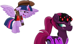 Size: 14880x9129 | Tagged: safe, alternate version, artist:ejlightning007arts, edit, imported from derpibooru, tempest shadow, twilight sparkle, alicorn, pony, drool, female, flying, heart eyes, lesbian, one eye closed, overwatch, shipping, simple background, sniper, team fortress 2, tempestlight, transparent background, twilight sniper, twilight sparkle (alicorn), vector, widowmaker, widowtempest, wingding eyes, wings, wink