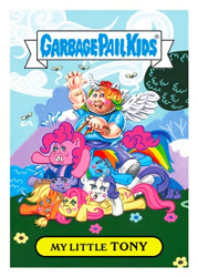 Size: 300x420 | Tagged: safe, imported from derpibooru, applejack, fluttershy, pinkie pie, rainbow dash, rarity, twilight sparkle, fly, human, brony, brony stereotype, fat, garbage pail kids, humans riding ponies, my little tony, pony pile, pony ride, riding, riding a pony, style emulation, tony, wat, wtf