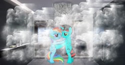 Size: 1235x647 | Tagged: safe, artist:jawsandgumballfan24, imported from derpibooru, rainbow dash, oc, oc:ethan, alicorn, pegasus, pony, pony creator, alicorn oc, canon x oc, irl, photo, ponies in real life, shipping