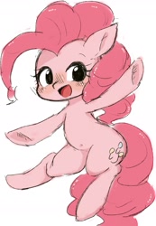 Size: 1302x1885 | Tagged: safe, artist:91o42, imported from derpibooru, pinkie pie, earth pony, pony, cute, diapinkes, female, looking at you, mare, open mouth, simple background, solo, white background