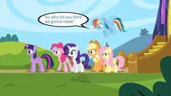 Size: 2797x1580 | Tagged: safe, artist:kathrinethegamerpony, artist:realgamerkitten, deleted from derpibooru, imported from derpibooru, applejack, fluttershy, pinkie pie, rainbow dash, rarity, twilight sparkle, alicorn, pony, mane six, twilight sparkle (alicorn)