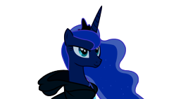 Size: 5000x2813 | Tagged: safe, artist:dragonollie15, imported from derpibooru, princess luna, alicorn, pony, luna eclipsed, season 2, clothes, crown, ethereal mane, female, hoodie, jewelry, mare, regalia, simple background, smiling, solo, transparent background, vector