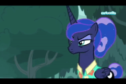 Size: 720x480 | Tagged: safe, imported from derpibooru, screencap, princess luna, pony, between dark and dawn, angry, animated, burrs, butt, female, fetish fuel, literal butthurt, moonbutt, pain, plot, scowl, sound, stingbush seed pods, webm