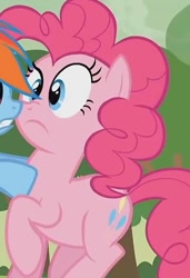 Size: 427x624 | Tagged: safe, imported from derpibooru, screencap, pinkie pie, rainbow dash, pony, the return of harmony, boop, cropped, cute, duo, noseboop, solo focus