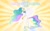 Size: 1130x707 | Tagged: safe, artist:andoanimalia, imported from derpibooru, princess celestia, pony, catasterism, celestia day, female, glow, glowing, solo, wallpaper