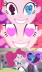 Size: 636x1079 | Tagged: safe, artist:alphamonouryuuken, artist:徐詩珮, edit, edited screencap, imported from derpibooru, screencap, pinkie pie, spring rain, tempest shadow, coinky-dink world, eqg summertime shorts, equestria girls, my little pony: the movie, discovery family logo, exploitable, female, heart eyes, lesbian, marie kissing silver the hedgehog, meme, pinkie the shipper, pinkie's eyes, shipper on deck, shipper pie, shipping, splatoon, springshadow, template, wingding eyes