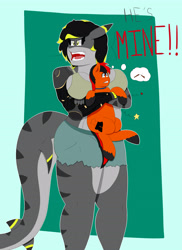 Size: 3200x4400 | Tagged: safe, artist:charlyc1995, imported from derpibooru, oc, oc only, oc:winged whisper, anthro, pegasus, shark, big breasts, breasts, pain