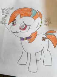 Size: 1536x2048 | Tagged: safe, artist:theanimefanz, imported from derpibooru, oc, oc only, oc:raxi kidd, pony, choker, traditional art
