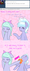 Size: 500x1168 | Tagged: safe, artist:marikaefer, imported from derpibooru, cloudchaser, flitter, pony, ask flitter and cloudchaser, ask, blushing, tumblr