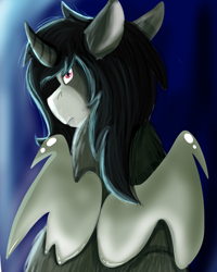 Size: 4000x5000 | Tagged: safe, artist:euspuche, imported from derpibooru, oc, oc:zalam, demon, demon pony, original species, unicorn, bat wings, looking at you, male, wings