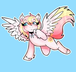 Size: 1000x948 | Tagged: safe, artist:rayadra, artist:rayadrass, imported from derpibooru, oc, oc:ninny, pegasus, pony, bowtie, cute, flying, looking away, simple background