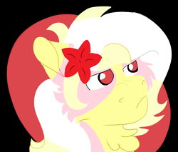 Size: 2000x1700 | Tagged: safe, artist:euspuche, imported from derpibooru, oc, oc:carmen garcía, earth pony, pony, bust, flower, flower in hair, fluffy, logo, portrait