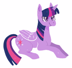 Size: 4176x3912 | Tagged: safe, artist:poltergyst, imported from derpibooru, twilight sparkle, alicorn, pony, absurd resolution, cute, female, mare, prone, simple background, solo, twiabetes, twilight sparkle (alicorn), white background