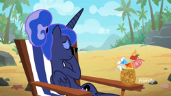 Size: 1920x1080 | Tagged: safe, imported from derpibooru, screencap, princess luna, alicorn, pony, between dark and dawn, beach, female, mare, sad