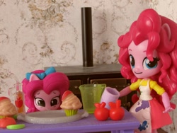 Size: 1200x900 | Tagged: safe, artist:whatthehell!?, imported from derpibooru, pinkie pie, equestria girls, clothes, doll, equestria girls minis, eqventures of the minis, female, food, irl, kitchen, photo, stove, table, toy