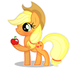 Size: 1021x1017 | Tagged: safe, artist:rachelclaradrawz, imported from derpibooru, applejack, pony, apple, female, food, simple background, solo, transparent background