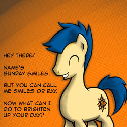 Size: 512x512 | Tagged: safe, artist:shadowkixx, imported from derpibooru, oc, oc only, oc:sunray smiles, earth pony, pony, ask sunray smiles, ask, male, solo, stallion, tumblr