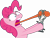 Size: 3950x3023 | Tagged: dead source, safe, artist:steyrrdash, imported from derpibooru, pinkie pie, earth pony, pony, between dark and dawn, season 9, .svg available, egg beater, faic, female, high res, show accurate, shrunken pupils, simple background, solo, stuck, tongue out, vector