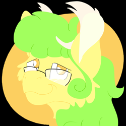 Size: 2000x2000 | Tagged: safe, artist:euspuche, imported from derpibooru, oc, oc:ananá, chimera, deer, pony, bust, fluffy, glasses, logo, portrait