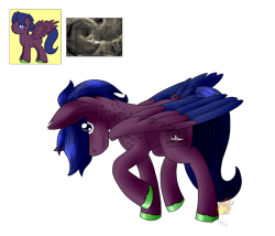 Size: 2008x1717 | Tagged: safe, artist:midnightfire1222, imported from derpibooru, oc, oc only, oc:yewberry, pegasus, pony, randomized pony, randomizer challenge, request, solo