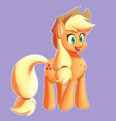 Size: 1351x1416 | Tagged: safe, artist:ikarooz, imported from derpibooru, applejack, earth pony, pony, cowboy hat, female, hat, mare, simple background, smiling, solo, stetson