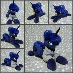 Size: 2000x2000 | Tagged: safe, artist:burgunzik, imported from derpibooru, princess luna, pony, clothes, irl, photo, plushie, prone, solo, sweater