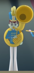 Size: 285x608 | Tagged: safe, imported from derpibooru, screencap, equestria girls, cropped, low quality, musical instrument, puffy cheeks, solo focus, sousaphone, tuba, unnamed character, unnamed human