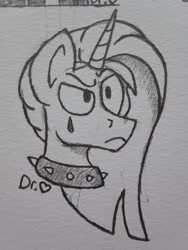 Size: 2576x1932 | Tagged: safe, artist:drheartdoodles, imported from derpibooru, princess celestia, pony, alternate hairstyle, collar, female, goth, long mane, mare, punklestia, solo, traditional art