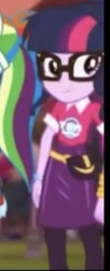 Size: 166x407 | Tagged: safe, imported from derpibooru, screencap, rainbow dash, sci-twi, twilight sparkle, equestria girls, equestria girls series, sunset's backstage pass!, spoiler:eqg series (season 2), cropped, female, music festival outfit, no neck