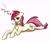 Size: 2500x2064 | Tagged: safe, artist:chibadeer, imported from derpibooru, roseluck, earth pony, pony, behaving like a cat, broken vase, chest fluff, collar, commissioner:doom9454, cute, cyrillic, fluffy, lying, offscreen character, pet tag, pony pet, purring, rosepet, russian, simple background, text, translated in the description, white background
