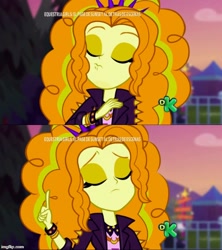 Size: 500x562 | Tagged: safe, imported from derpibooru, screencap, adagio dazzle, equestria girls, equestria girls series, sunset's backstage pass!, spoiler:eqg series (season 2), animation error, discovery kids, drake, female, hotline bling, imgflip, meme, polydactyly, spanish