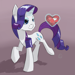 Size: 2048x2048 | Tagged: safe, artist:chaosmalefic, imported from derpibooru, rarity, pony, unicorn, female, fire ruby, gem, jewel, magic, mare, raised hoof, ruby, shadow, simple background, telekinesis, walking
