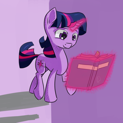 Size: 1024x1024 | Tagged: safe, artist:chaosmalefic, imported from derpibooru, twilight sparkle, pony, unicorn, book, female, glowing horn, horn, magic, reading, solo, telekinesis, unicorn twilight, walking