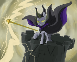 Size: 1280x1024 | Tagged: safe, artist:chaosmalefic, imported from derpibooru, pony, maleficent, ponified, solo