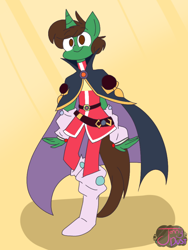 Size: 768x1024 | Tagged: safe, artist:jennyatethepizzza, imported from derpibooru, oc, oc only, oc:frost d. tart, anthro, clothes, cosplay, costume, crossdressing, lina inverse, slayers, solo