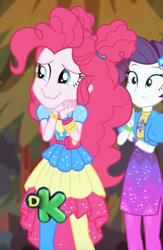 Size: 956x1463 | Tagged: safe, imported from derpibooru, screencap, pinkie pie, rarity, equestria girls, equestria girls series, sunset's backstage pass!, spoiler:eqg series (season 2), cropped, duo, faic, music festival outfit, wavy mouth